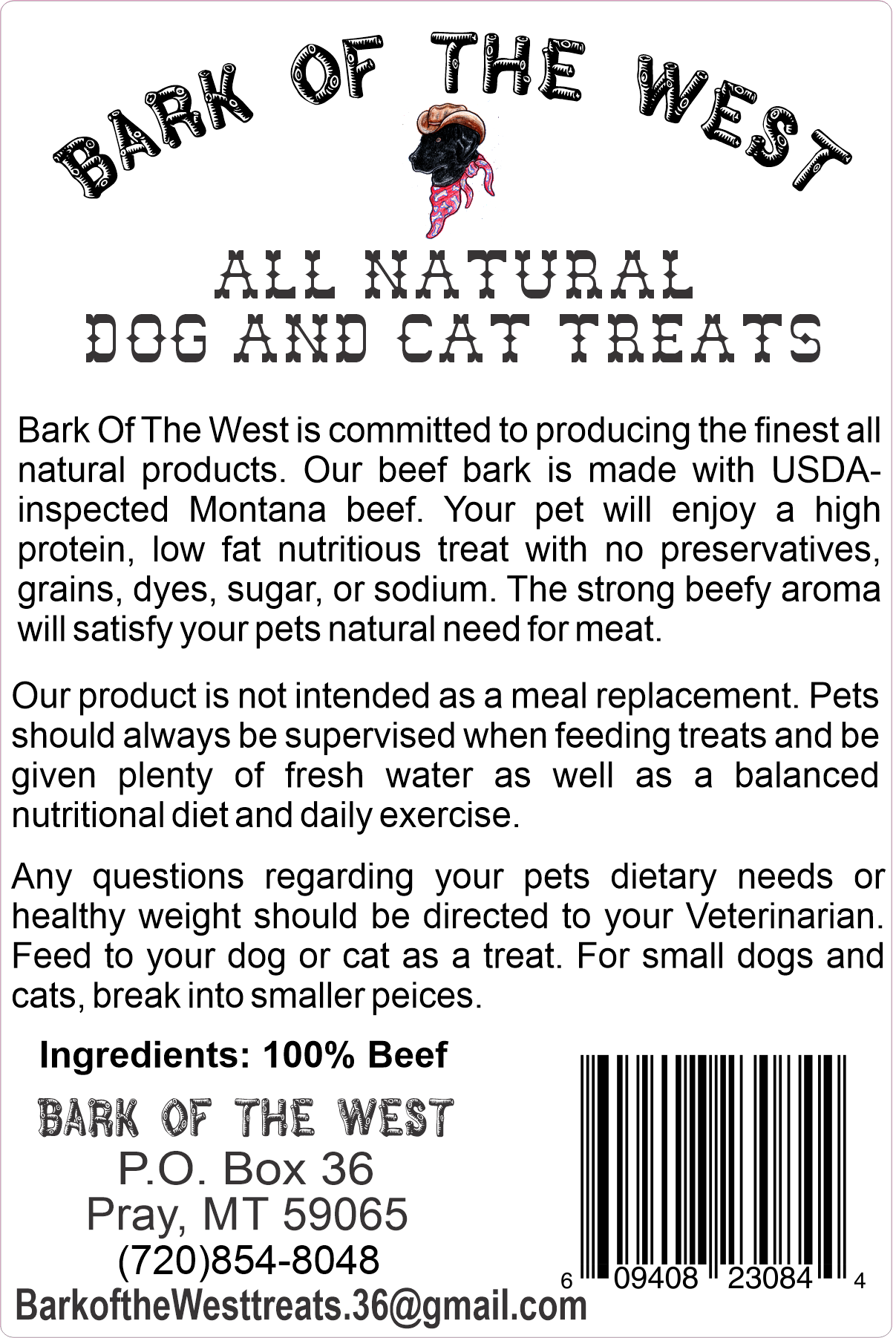 Beef Bark Dog & Cat Treats – 100% Natural Montana Beef